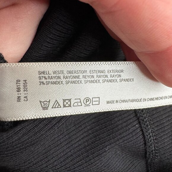 Saturday Sunday By Anthropologie Black‎ Ribbed Top Womens L 3/4 Sleeves Relaxed - Picture 4 of 7